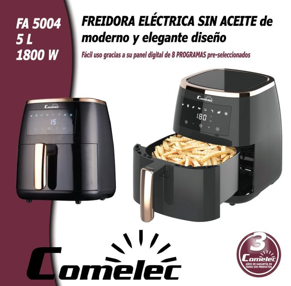 FREIDORA SIN ACEITE COMELEC FA5004 5L DIGITAL - Imagen 2