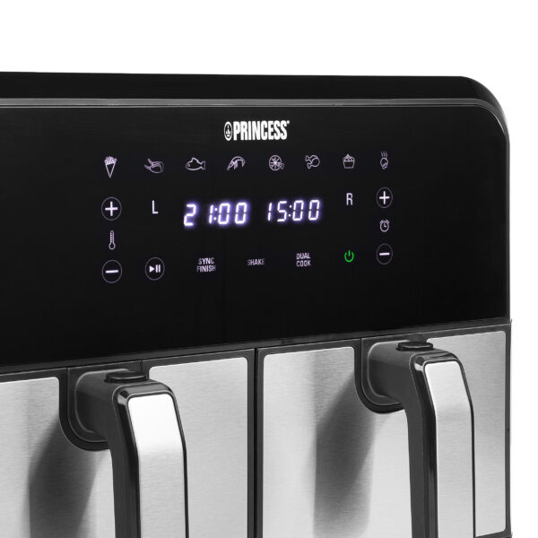 FREIDORA SIN ACEITE PRINCESS 01.182074.01.001 8L (4L+4L) 2400W DIGITAL - Imagen 3