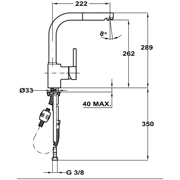 GRIFO TEKA ARK938 CROMO 239381200 - Imagen 2