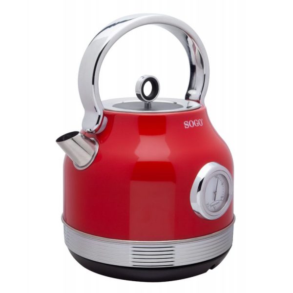HERVIDOR RETRO SOGO KET-SS-7760 2200W 1,8L ROJO RESIST. OCULT.ROJO - Imagen 3