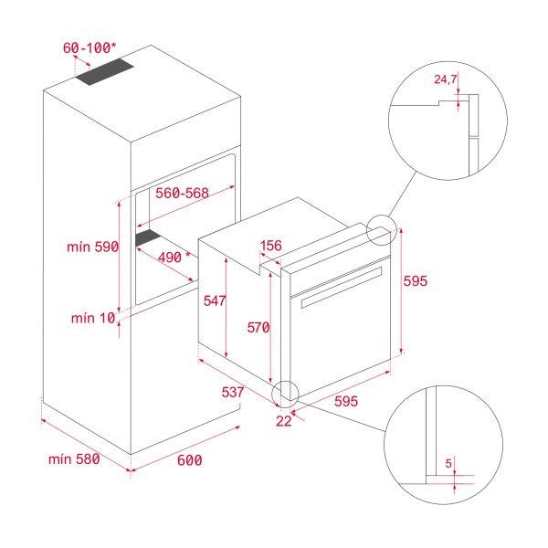 HORNO TEKA HCB6525 MULTI.6 A HYDRO 70L INOX 111020033 - Imagen 12