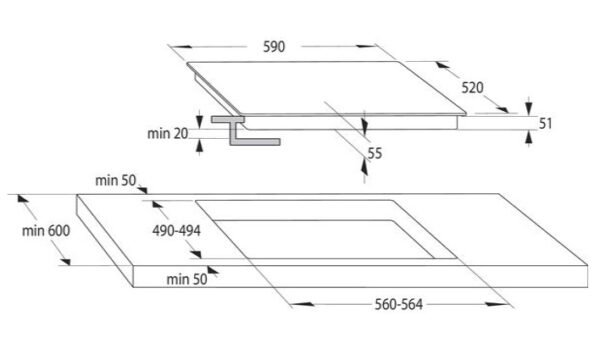 INDUCCION HISENSE I6337C 3F.ZONA 32CM 7100W - Imagen 2