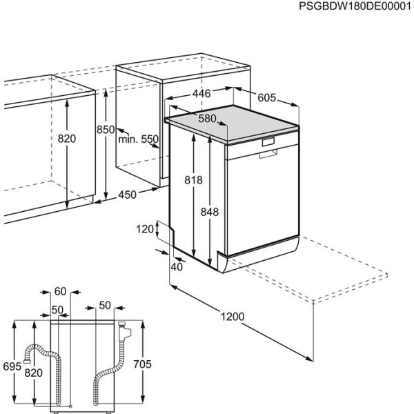 LAVAVAJILLAS AEG FFB62407ZM 9CUB.E INOX 45CM INVERT - Imagen 7