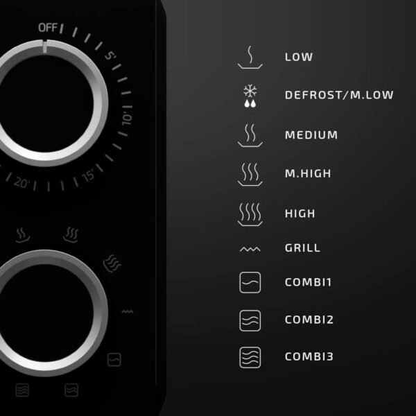 MICROONDAS CECOTEC 01525 PROCLEAN 3130 20L C/GRILL 700W NGO - Imagen 9