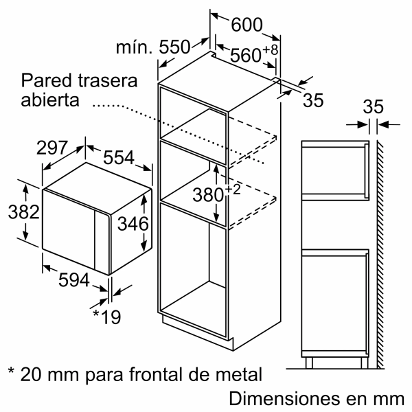 MICROONDAS INT. BALAY 3CG5172B2 20L C/GRILL CRIST.BCO - Imagen 6