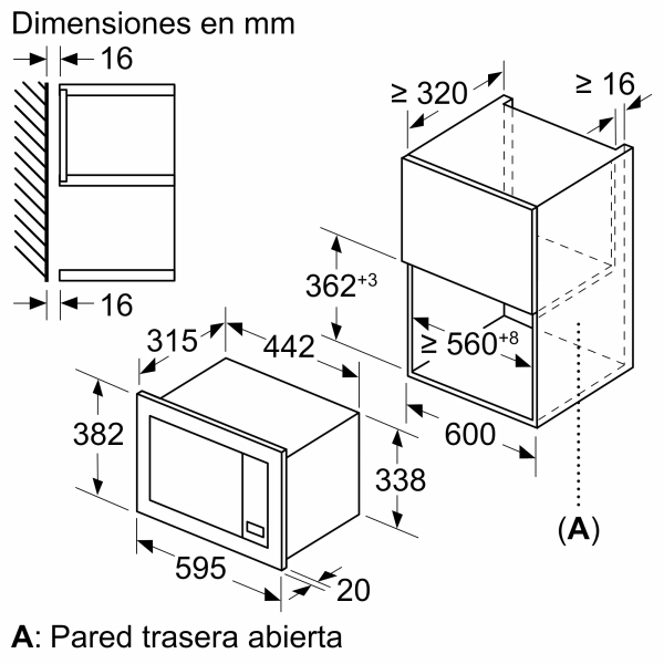 MICROONDAS INT. BALAY 3CG6112X3 20L C/GRILL INOX - Imagen 4