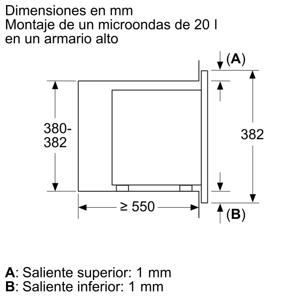 MICROONDAS INT. BALAY 3CG6112X3 20L C/GRILL INOX - Imagen 5