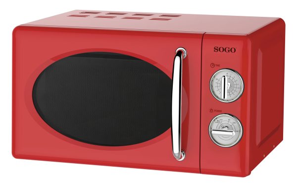 MICROONDAS SOGO SS890R S/GRILL 20L ROJO RETRO MECA