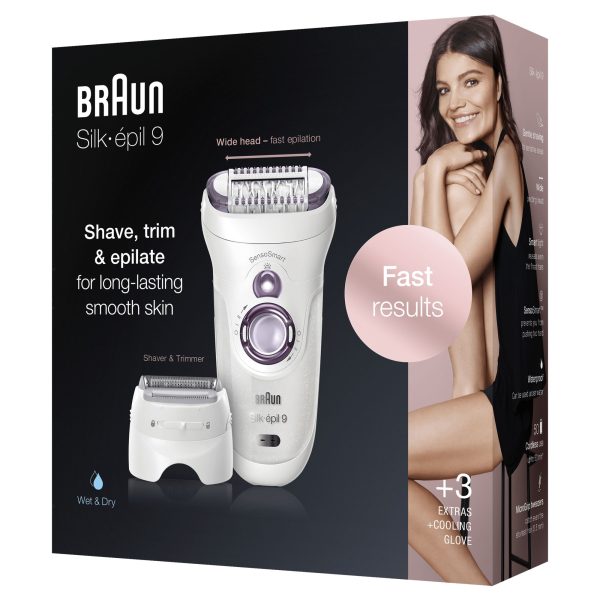 SILK-EPIL BRAUN 9710 SENSOSMART CABEZAL CORTE+GUANTE FRIO - Imagen 4