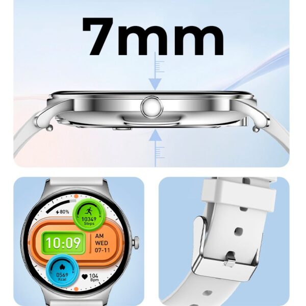 SMARTWATCH COOL ULTRATHIN GRIS + 2 CORREAS AMOLED C/LLAMADAS ULTRAFINO - Imagen 8