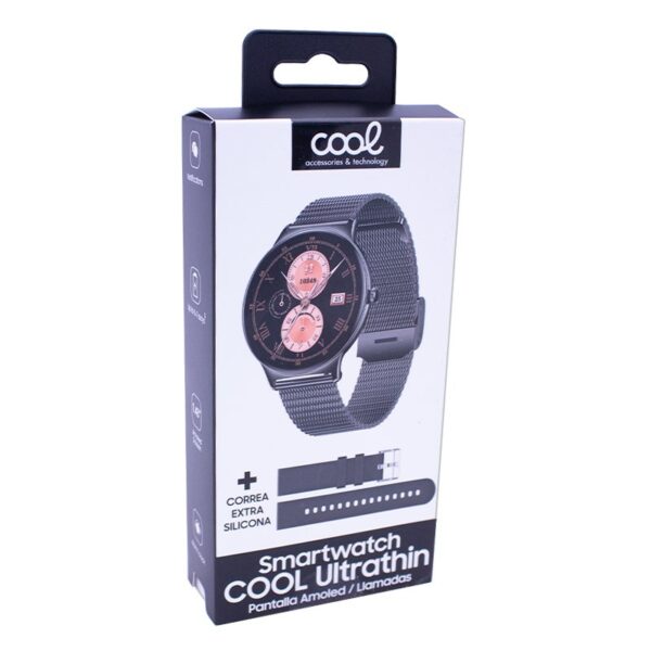 SMARTWATCH COOL ULTRATHIN NEGRO+2 CORREAS AMOLED C/LLAMADAS ULTRAFINO - Imagen 7