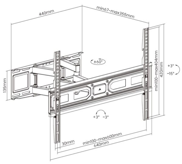 SOPORTE TV EQUIP EQ650337 2,03M 80'' NGO - Imagen 12