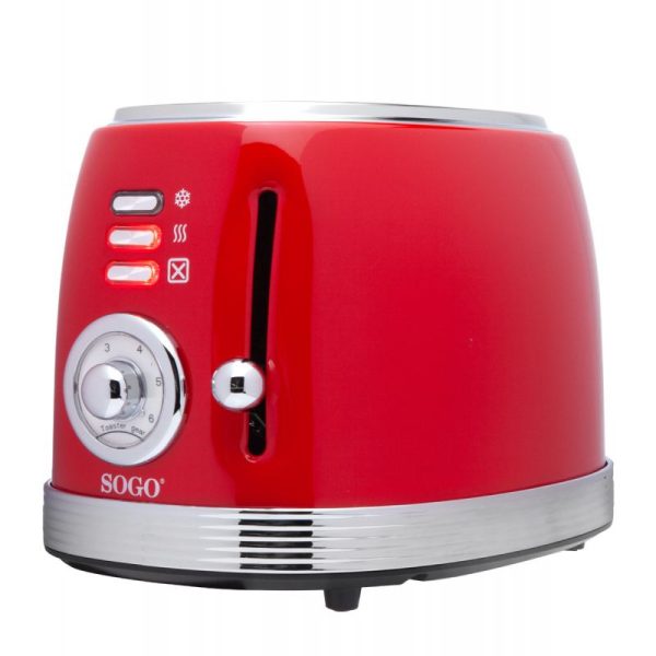 TOSTADOR RETRO SOGO TOS-SS-5460 PAN MOLDE 2 RAN 850W ROJO - Imagen 2