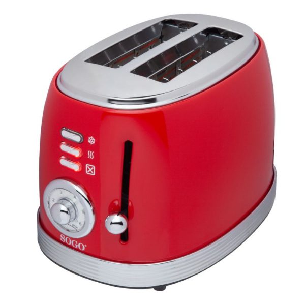 TOSTADOR RETRO SOGO TOS-SS-5460 PAN MOLDE 2 RAN 850W ROJO - Imagen 4