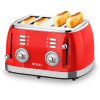 TOSTADOR RETRO SOGO TOS-SS-5465 PAN MOLDE 4 RAN 1500W ROJO - Imagen 7