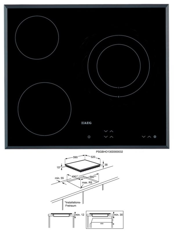 VITROCERAMICA AEG HK623021FB 3F.ZONA 27CM BIS 5700W - Imagen 9