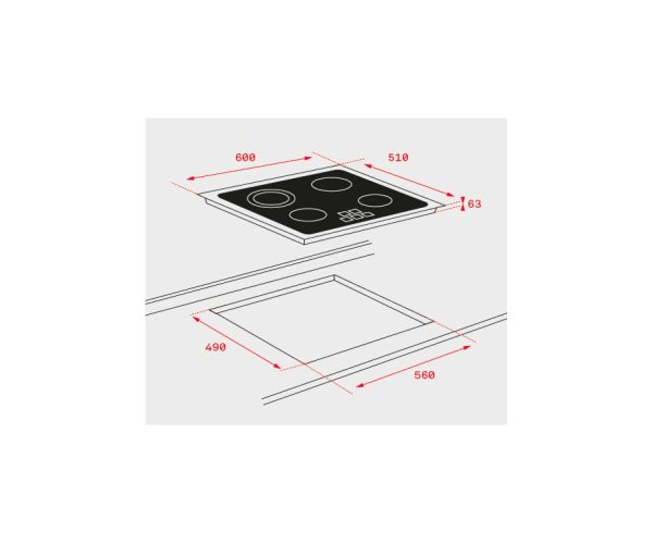 VITROCERAMICA TEKA TB6310 3F Z.23CM 5100W 60CM NGA 40239034 (contract) - Imagen 2