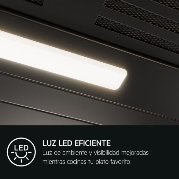 .AT.CAMPANA DECORATIVA INT. AEG GDE689HM 90CM 750M/H INOX - Imagen 8