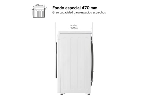 LAVADORA LG BLANCA F2WR5S08A0W 8KG 1200RPM A VAPOR INVERTER - Imagen 7