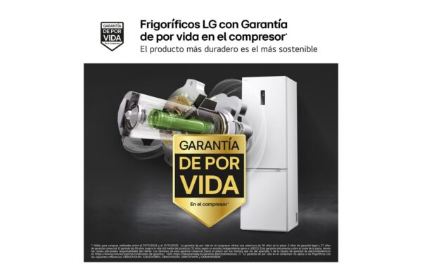 COMBI LG BLANCA GBV7270ESW 203X59,5 NF E DOORCOOLING+ 387L WIFI BCO - Imagen 3