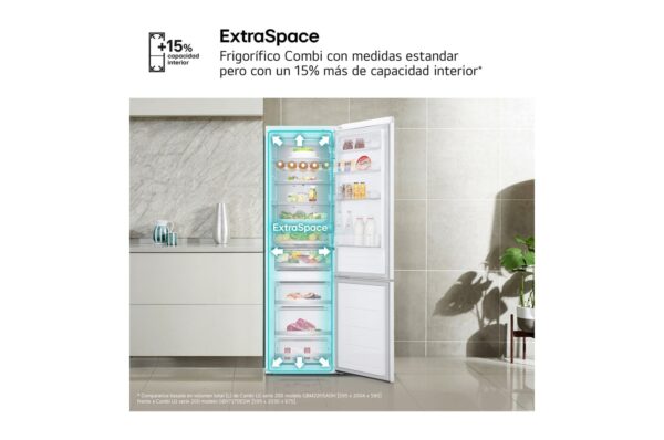 COMBI LG BLANCA GBV7270ESW 203X59,5 NF E DOORCOOLING+ 387L WIFI BCO - Imagen 8