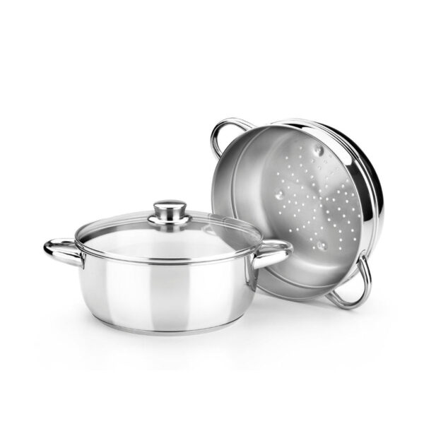 OLLA VAPOR MONIX OPTIMA TAPA CRISTAL INOX - Imagen 2