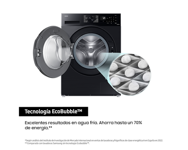 LAVADORA SAMSUNG WW90CGC04DABEC 9KG 1400RPM A NGA. ECOBUBBLE - Imagen 3