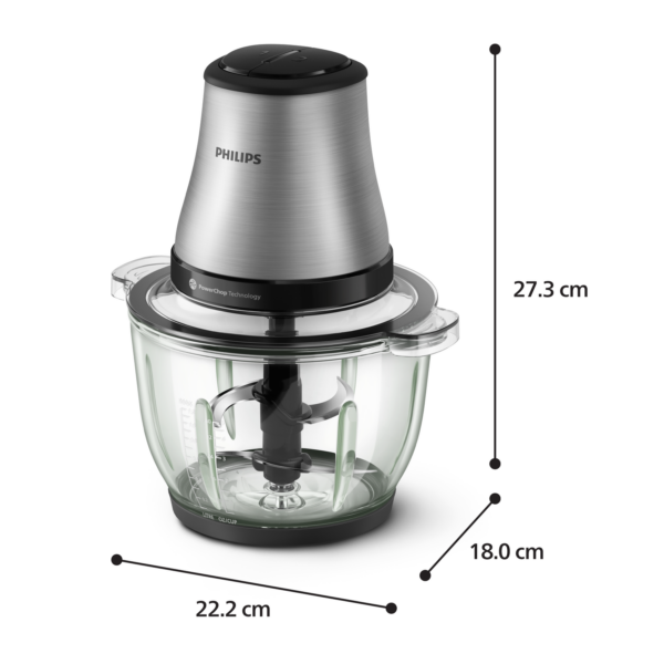 PICADORA PHILIPS HR1503/00 2L 500W BOWL CRISTAL - Imagen 3