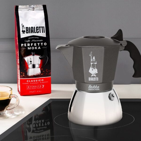 CAFETERA ITALIANA BIALETTI BRIKKA INDUCCION HACE CREMA - Imagen 2