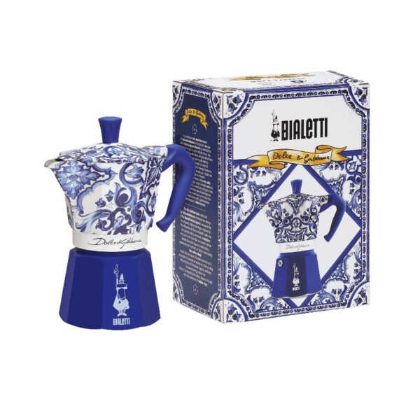 CAFETERA ITALIANA BIALETTI MOKA D&G BLU MEDITERRANEO VITRO - Imagen 2