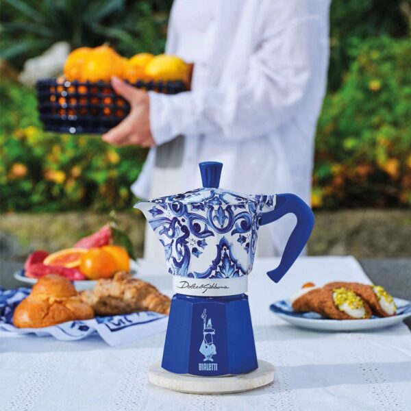 CAFETERA ITALIANA BIALETTI MOKA D&G BLU MEDITERRANEO VITRO - Imagen 4